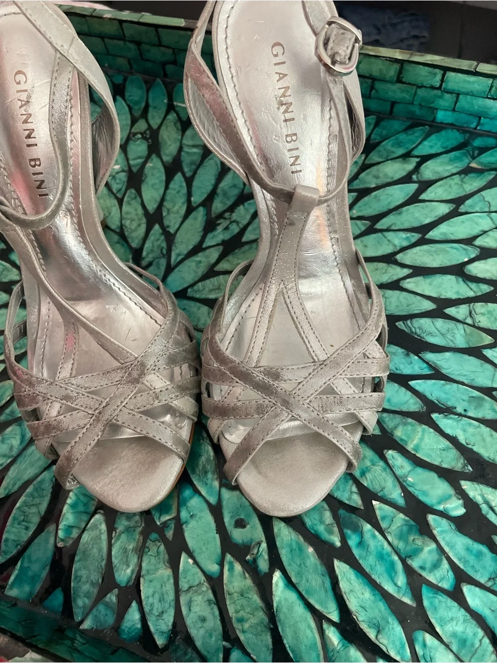 Gianni Bini Metallic Pink Strappy Heels